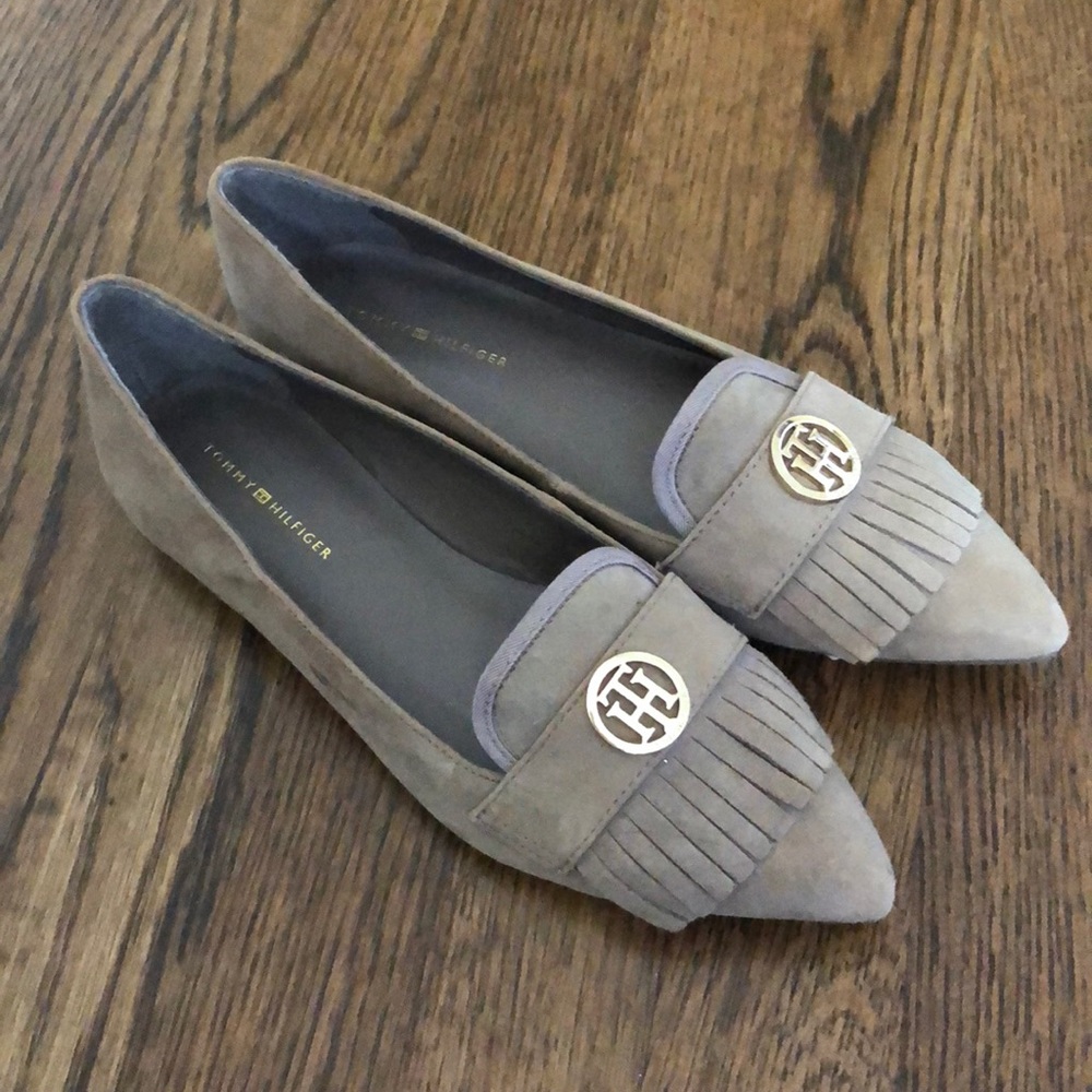 Tan suede flats